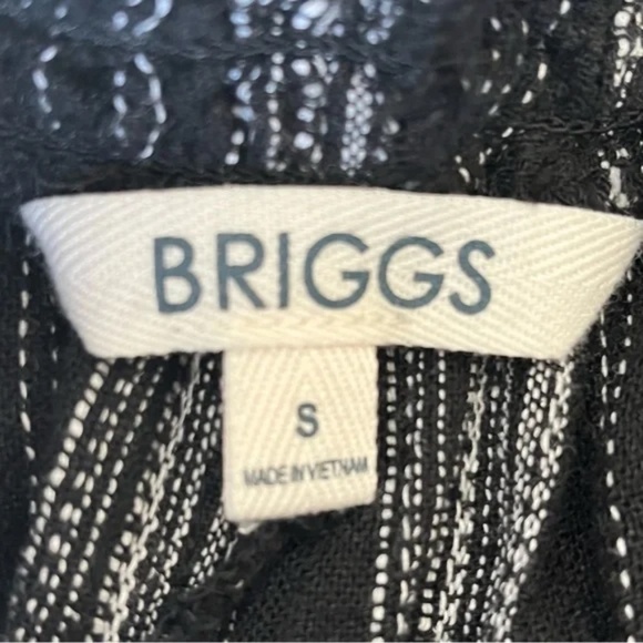 Briggs | New Black Striped Linen Blend Pull On Shorts, Small - Picture 7 of 8